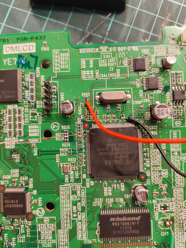 SWL01U with three debug wires coming off of the board